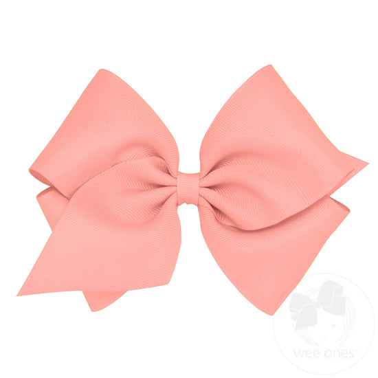 Wee Ones Mini King Classic Grosgrain Girls Hair Bow (Plain Wrap)