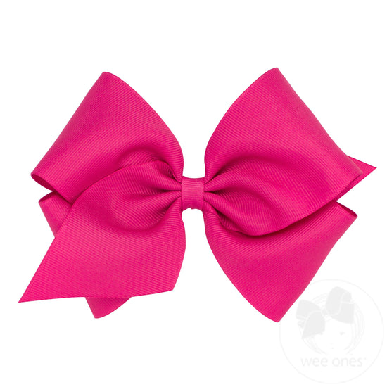 Wee Ones Mini King Classic Grosgrain Girls Hair Bow (Plain Wrap)