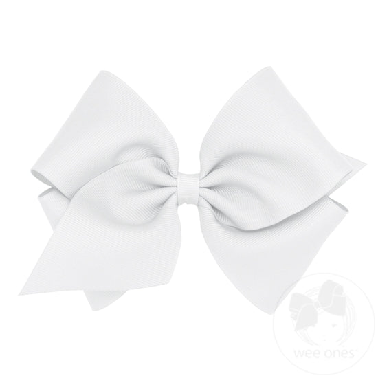 Wee Ones Mini King Classic Grosgrain Girls Hair Bow (Plain Wrap)