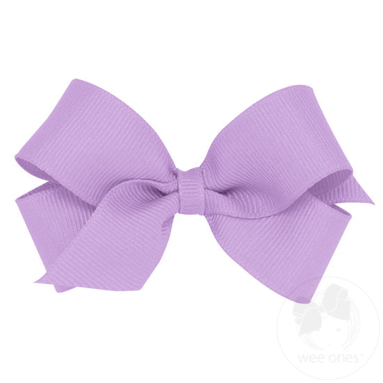 Wee Ones Mini Classic Grosgrain Girls Hair Bow (Plain Wrap)