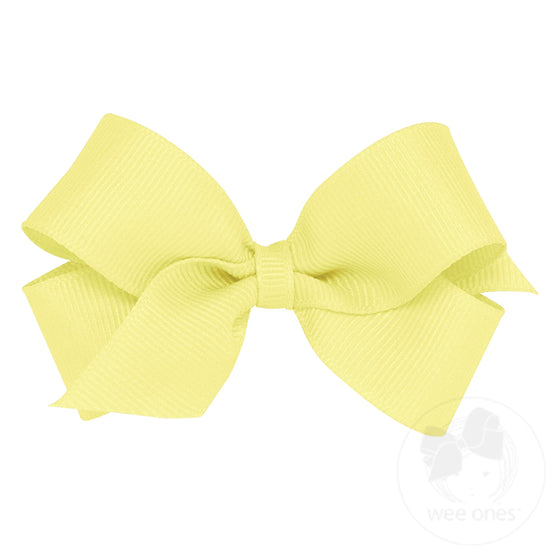 Wee Ones Mini Classic Grosgrain Girls Hair Bow (Plain Wrap)