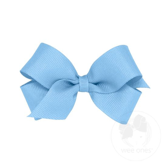 Wee Ones Mini Classic Grosgrain Girls Hair Bow (Plain Wrap)