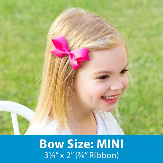Wee Ones Mini Classic Grosgrain Girls Hair Bow (Plain Wrap)