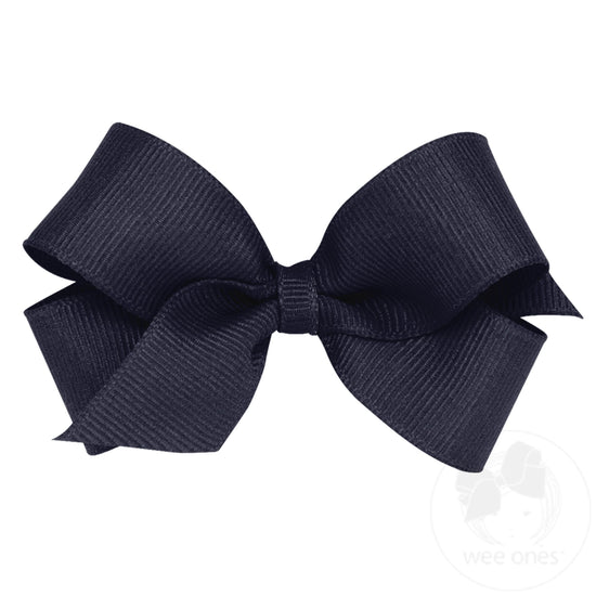 Wee Ones Mini Classic Grosgrain Girls Hair Bow (Plain Wrap)