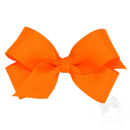Wee Ones Mini Classic Grosgrain Girls Hair Bow (Plain Wrap)