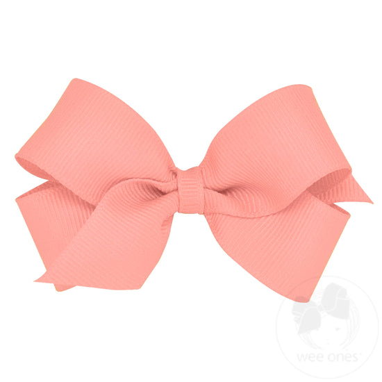 Wee Ones Mini Classic Grosgrain Girls Hair Bow (Plain Wrap)
