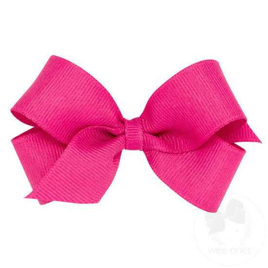 Wee Ones Mini Classic Grosgrain Girls Hair Bow (Plain Wrap)
