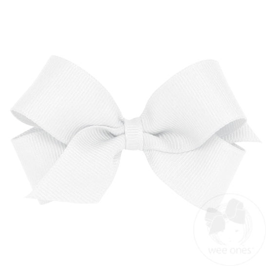 Wee Ones Mini Classic Grosgrain Girls Hair Bow (Plain Wrap)