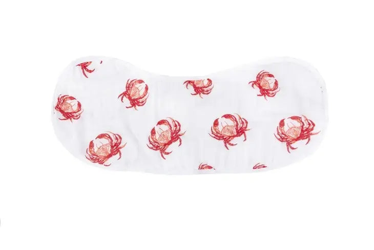 Pink Crab Burp Cloth + Bib
