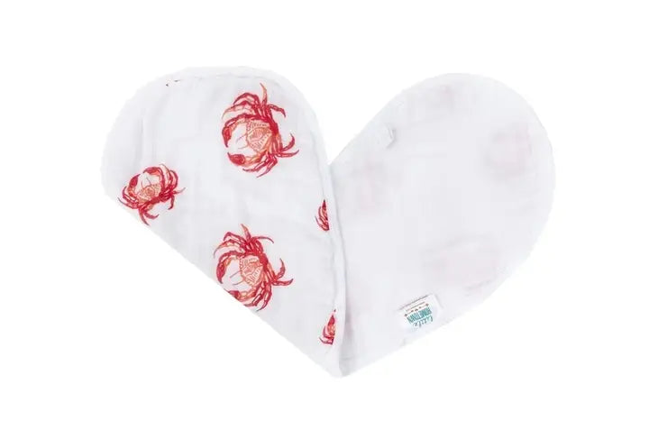 Pink Crab Burp Cloth + Bib
