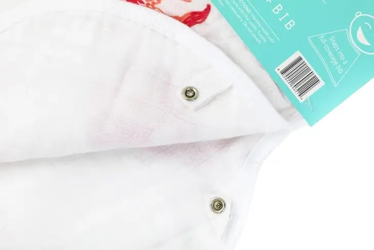 Pink Crab Burp Cloth + Bib