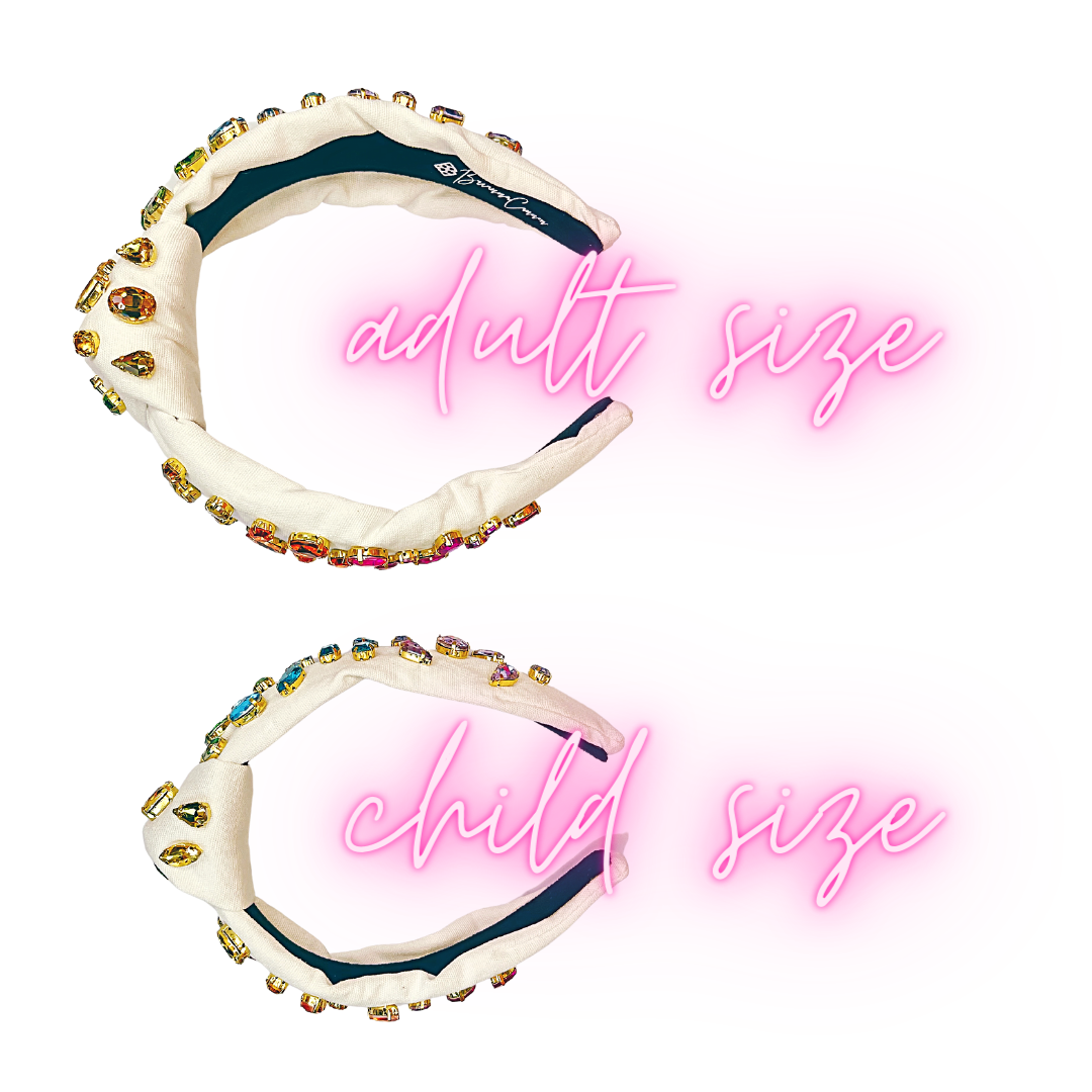 Brianna Cannon Childs White w/ Rainbow Gradient Crystals
