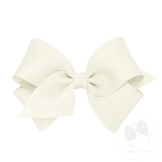 Wee Ones Small Classic Grosgrain Girls Hair Bow (Plain Wrap)