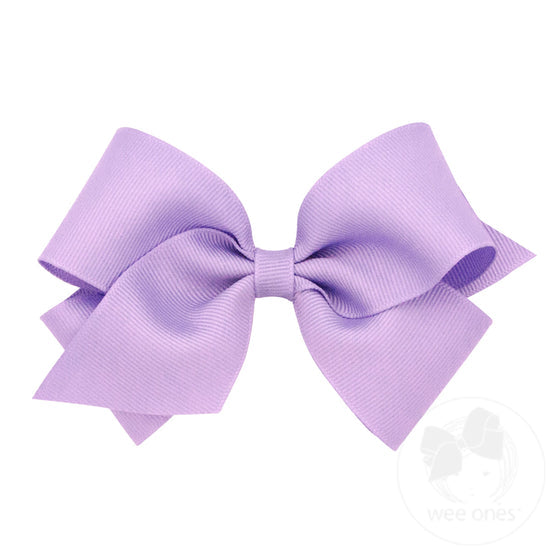 Wee Ones Small Classic Grosgrain Girls Hair Bow (Plain Wrap)
