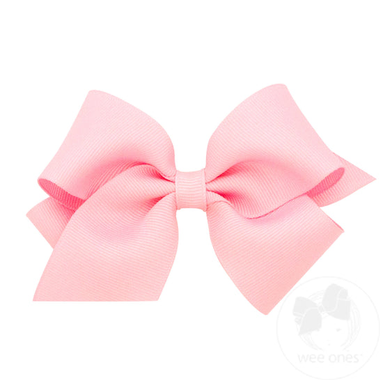 Wee Ones Small Classic Grosgrain Girls Hair Bow (Plain Wrap)