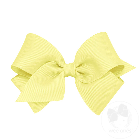 Wee Ones Small Classic Grosgrain Girls Hair Bow (Plain Wrap)