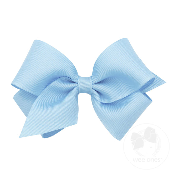 Wee Ones Small Classic Grosgrain Girls Hair Bow (Plain Wrap)