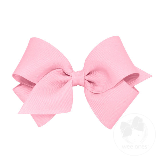 Wee Ones Small Classic Grosgrain Girls Hair Bow (Plain Wrap)