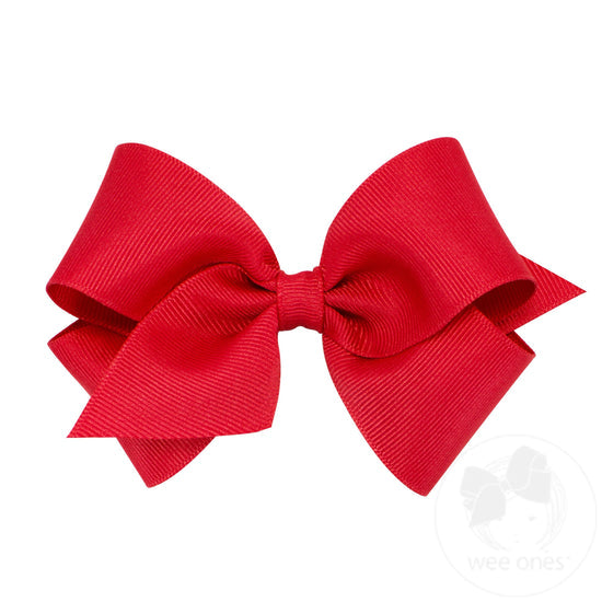 Wee Ones Small Classic Grosgrain Girls Hair Bow (Plain Wrap)