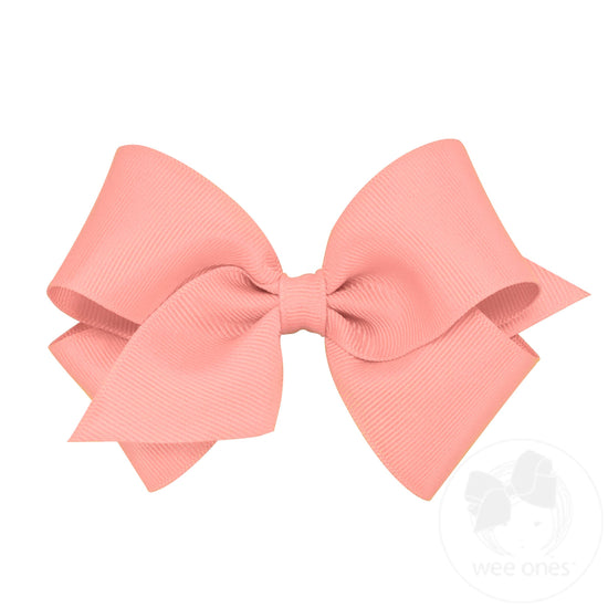 Wee Ones Small Classic Grosgrain Girls Hair Bow (Plain Wrap)