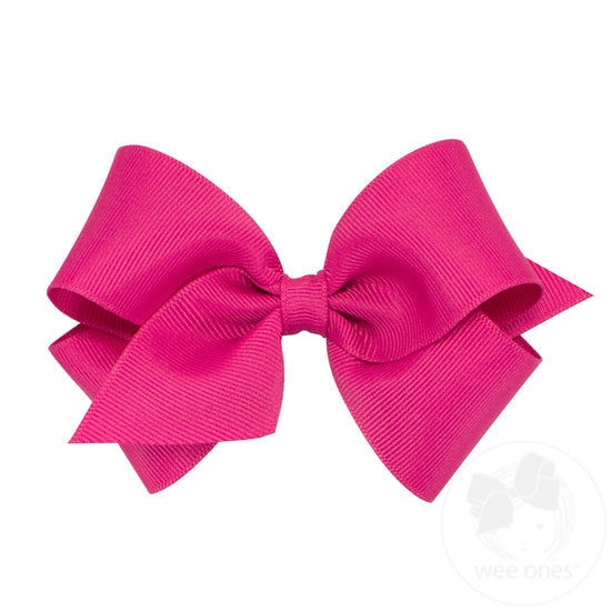 Wee Ones Small Classic Grosgrain Girls Hair Bow (Plain Wrap)
