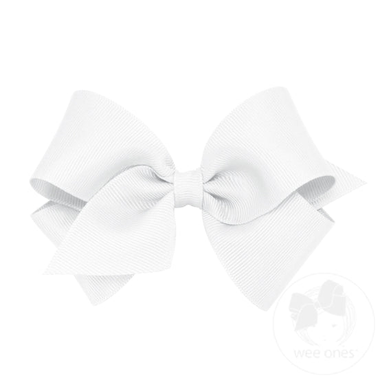 Wee Ones Small Classic Grosgrain Girls Hair Bow (Plain Wrap)
