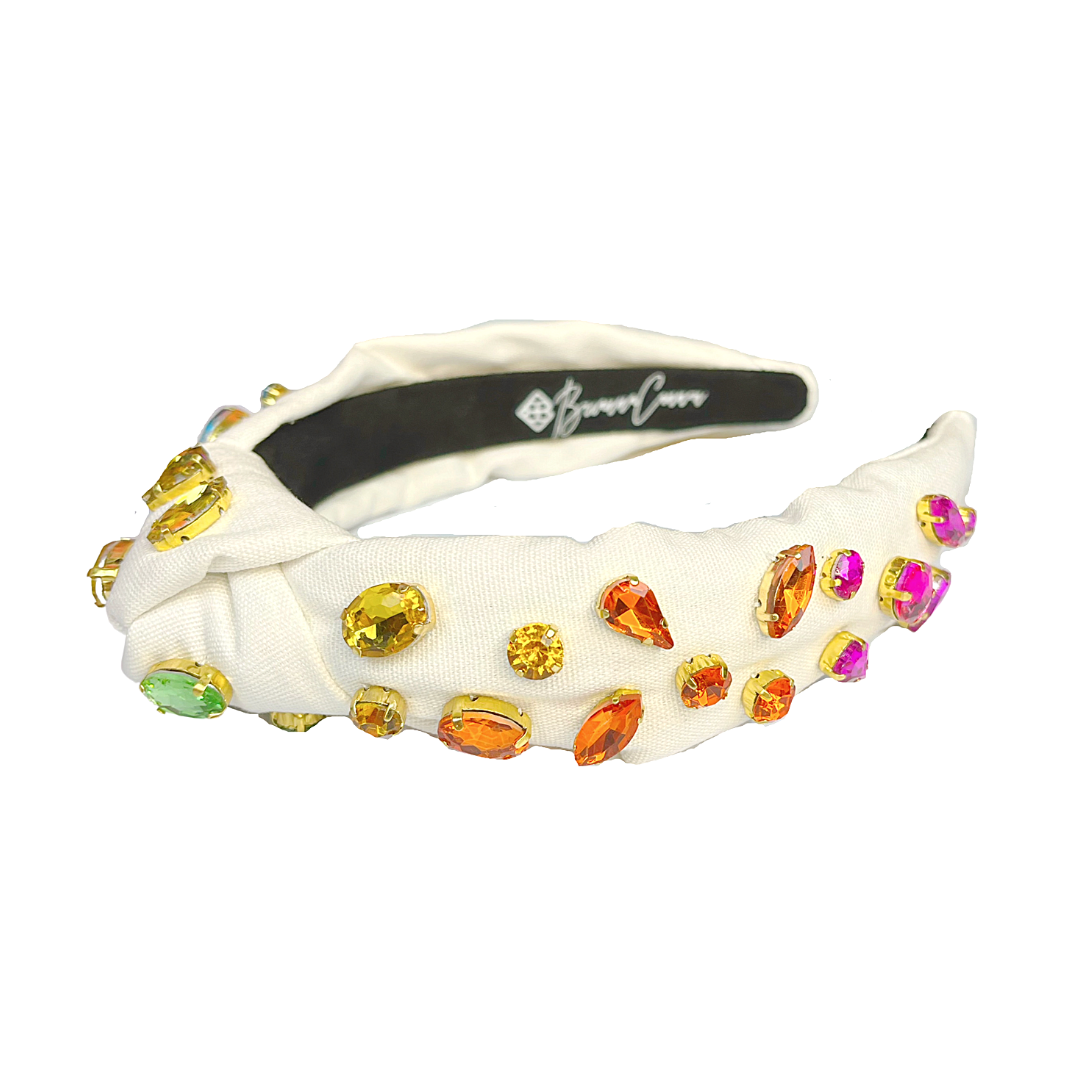 Brianna Cannon Childs White w/ Rainbow Gradient Crystals
