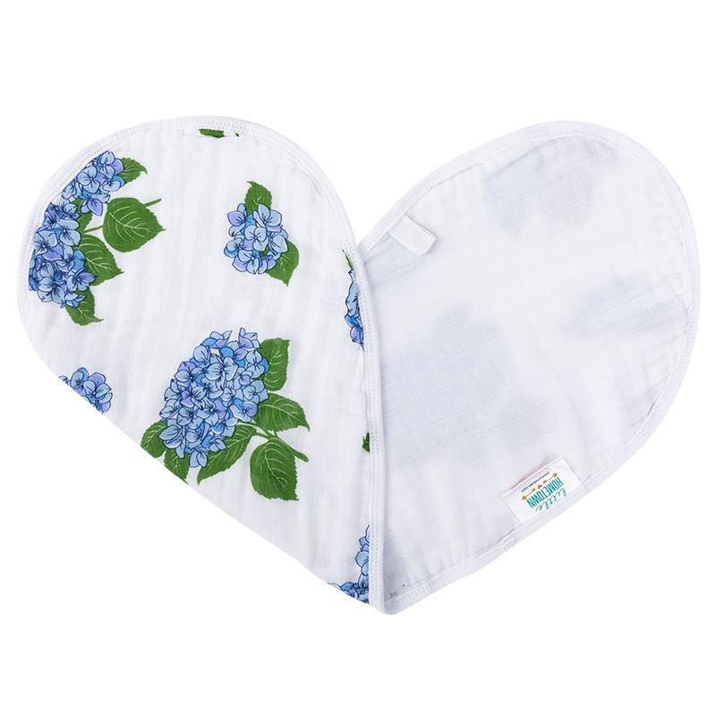 Blue Hydrangea Burp Cloth + Bib