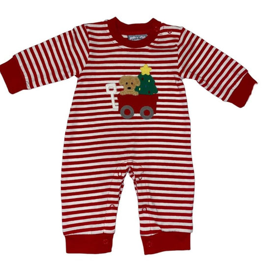 Christmas Puppy Applique Boys Romper