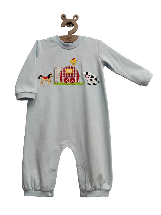 Farm Life Applique Boys Romper