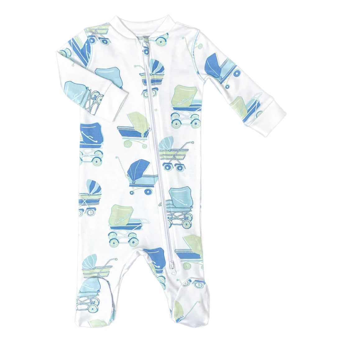 Blue Baby Carriage Footie