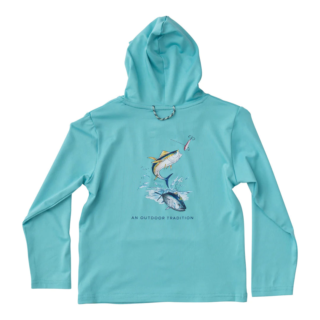 Pool Blue Pro Performance Hooded Fishing Tee