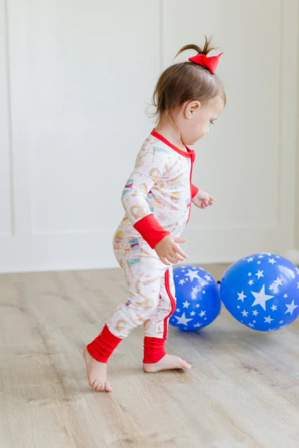 Baseball Snacks Zippered Onsie