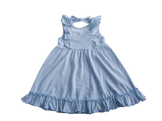 Light Blue Solid Emerson Dress