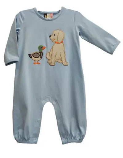 Best Buds Dog & Mallard Applique Romper