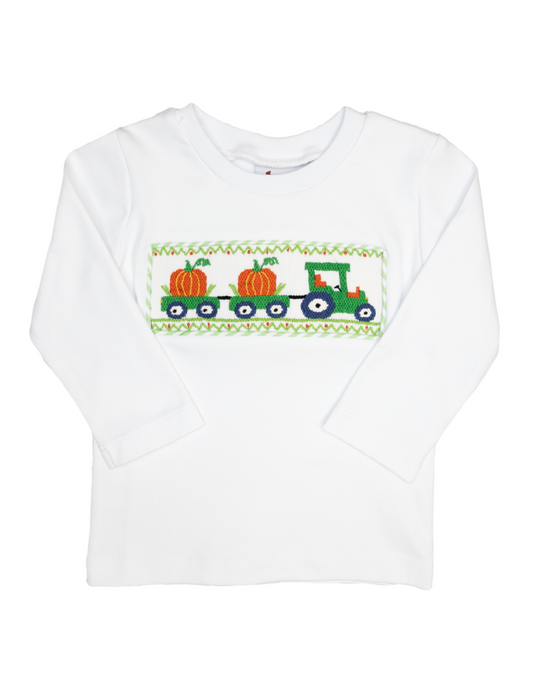 Boys Smocked Pumpkin Truck Tshirt