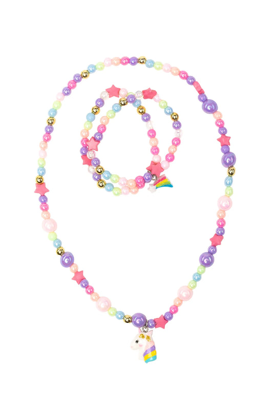 Cheerful Starry Unicorn Necklace & Bracelet Set