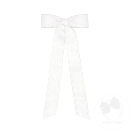 Wee Ones Moonstitch Hair Bowtie With Knot Wrap & Streamer Tails