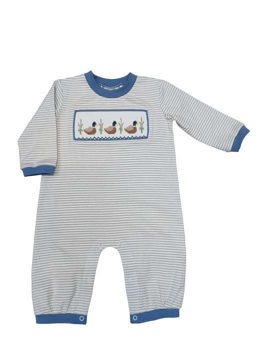 Mallard Duck Smocked Boys Romper