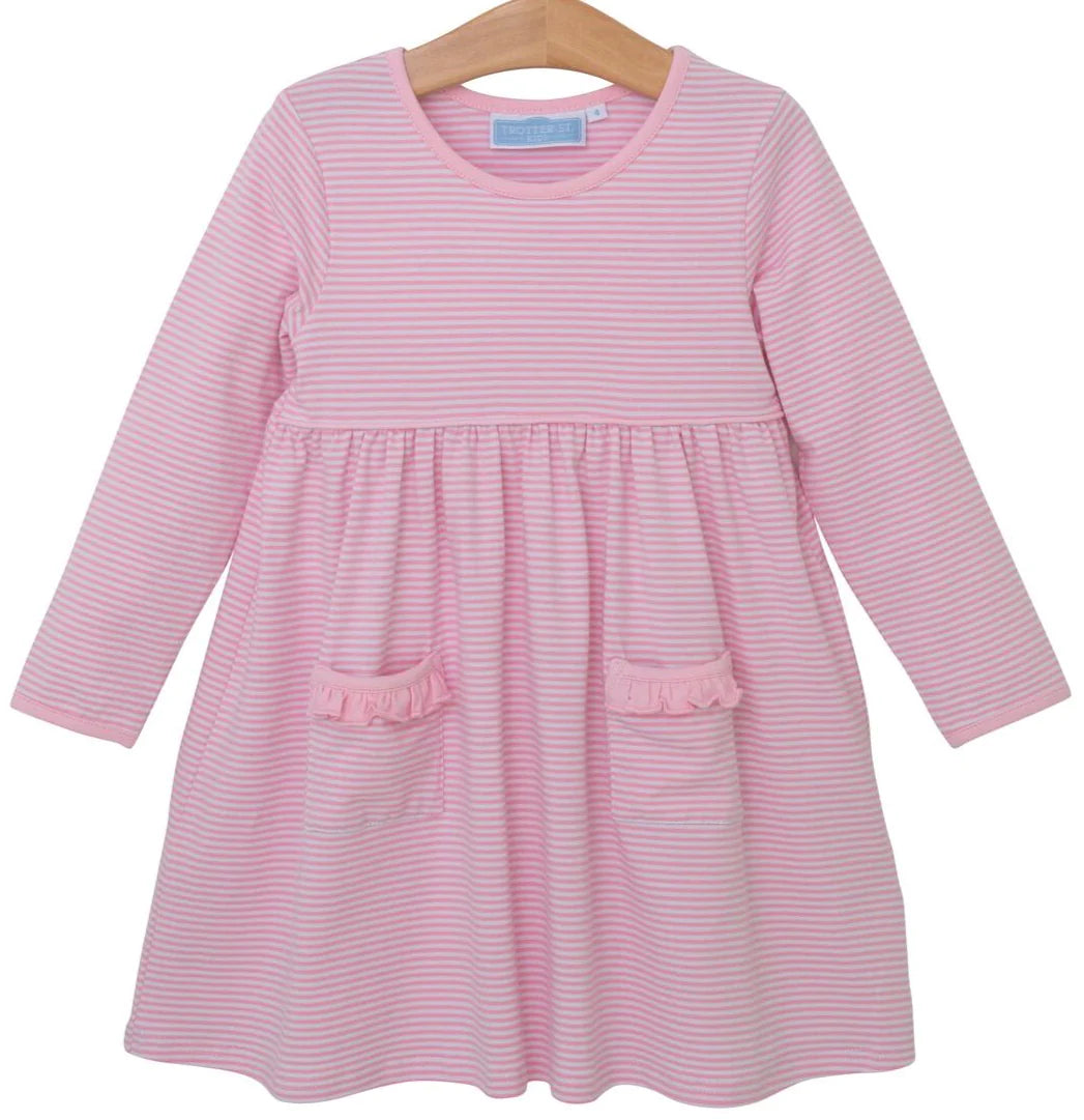 Millie Pocket Dress Light Pink Stripe