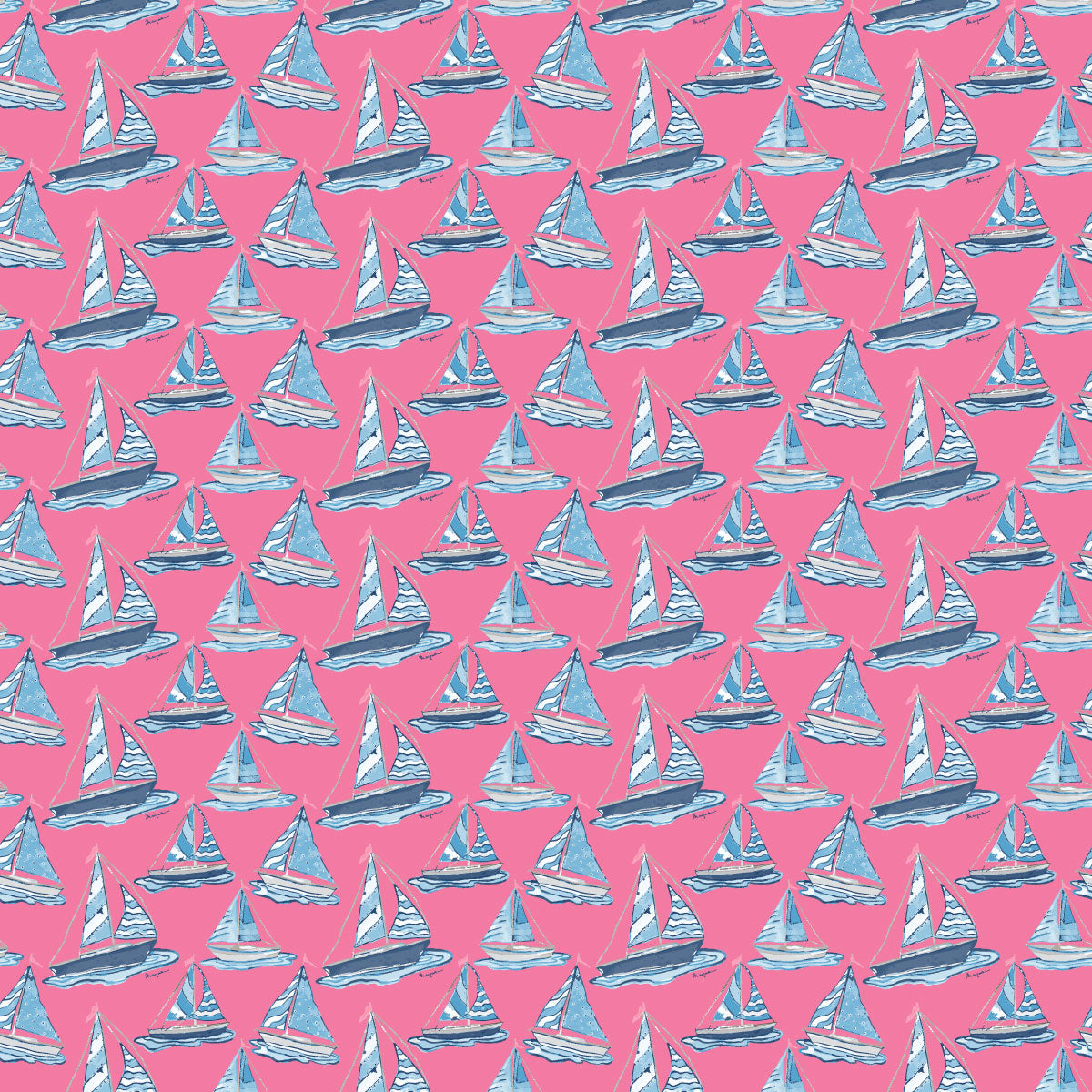 Prodoh Athletic Legging - Pink Cosmo Sailboat Print