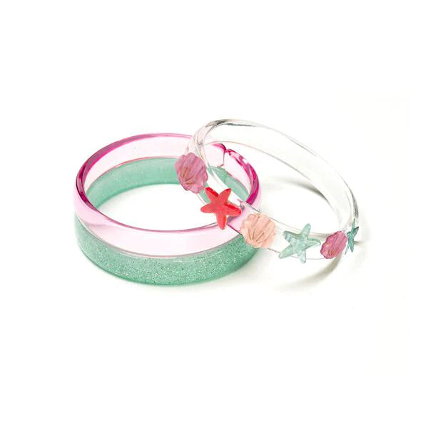 Lilies & Roses Seashell Pearlized Bracelet Set