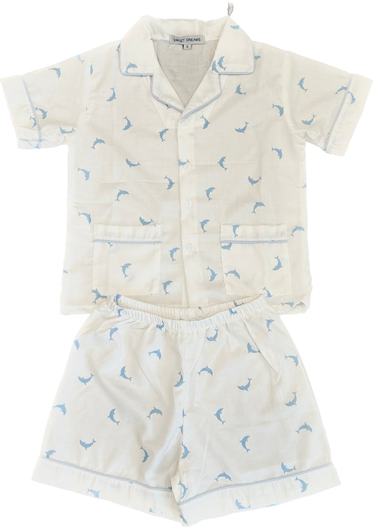 Dolphin Print Bamboo Knit Pajama Set