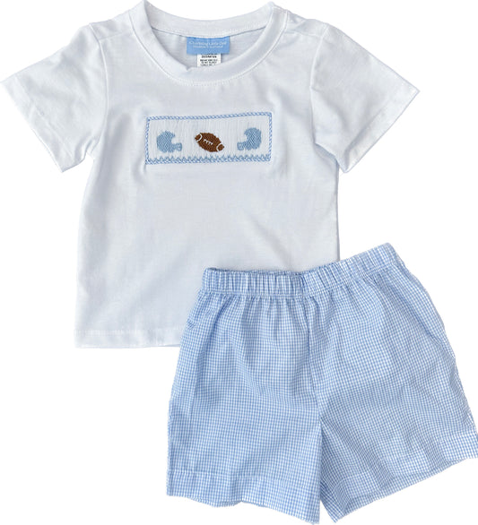 North Carolina Football Smocked Set