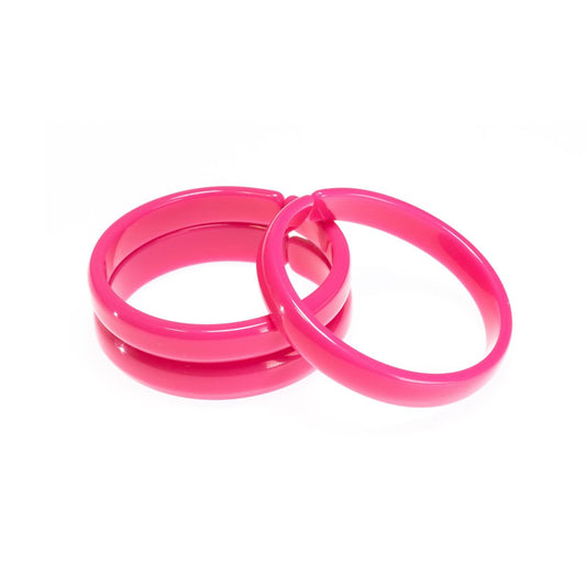 Lilies & Roses Bangle Bracelet Set - Pink