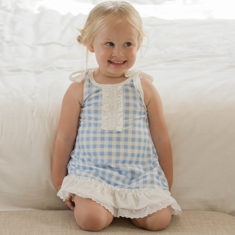Blue Gingham Gown w/ Bloomers