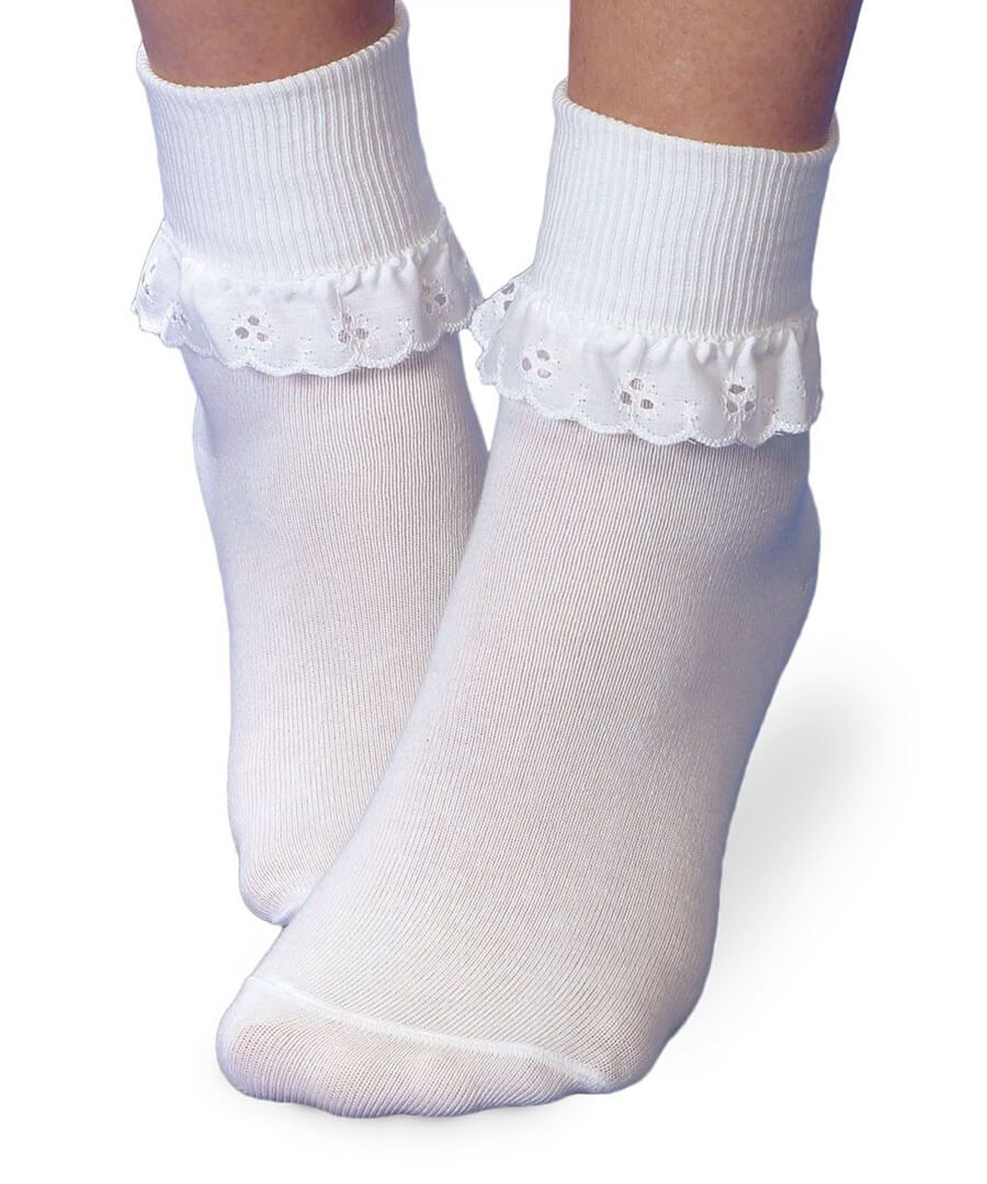 Jefferies Socks Eyelet Lace Turn Cuff Socks - 1 Pair