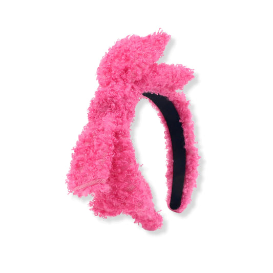 Brianna Cannon Hot Pink Boucle Side Bow Child's Headband