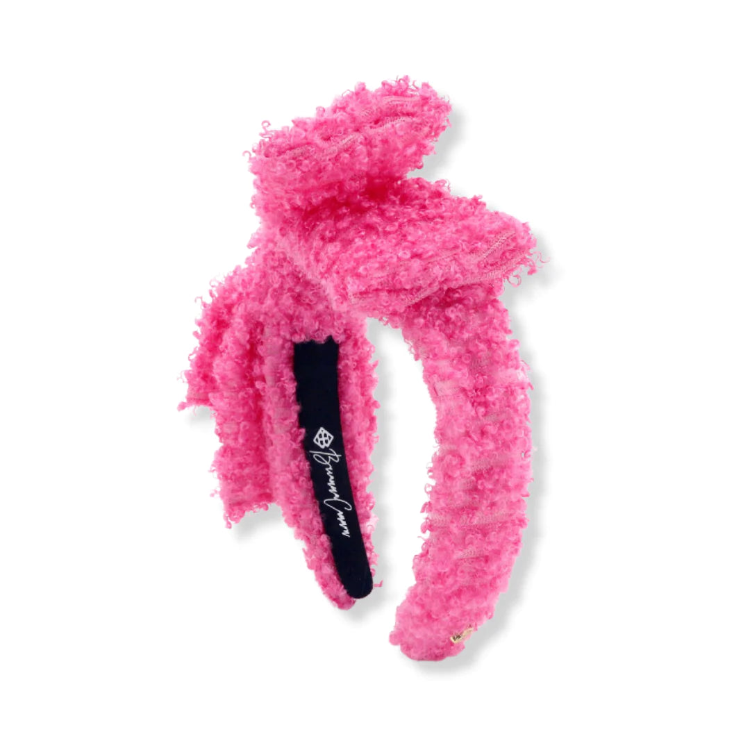 Brianna Cannon Hot Pink Boucle Side Bow Child's Headband