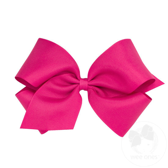 Wee One King Classic Grosgrain Girls Hair Bow (Plain Wrap)